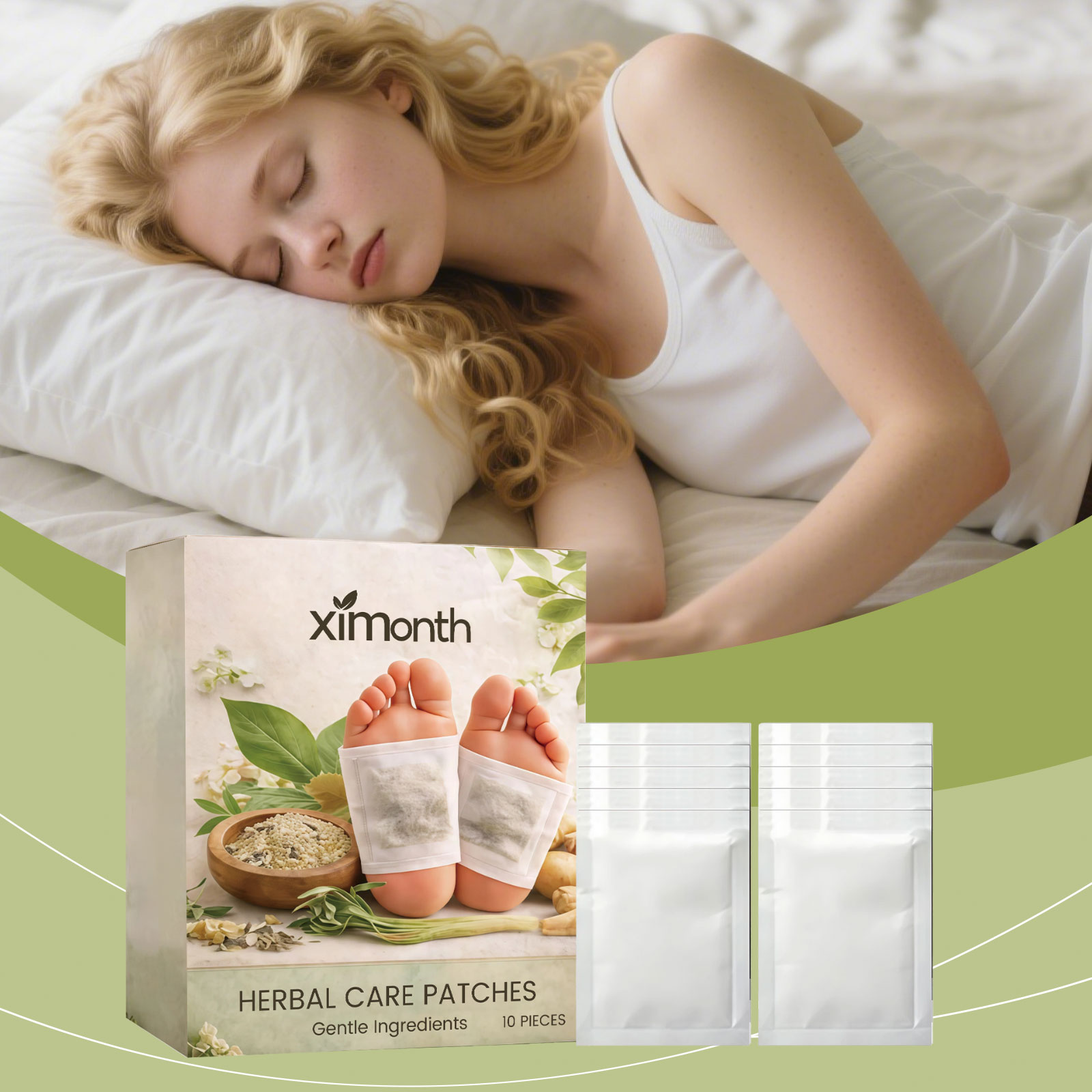 Detox Foot Patch - Natuurlijke Kruiden Detox Voetpleisters Lichaamsontgifting Voetverzorgingshulpmiddelen