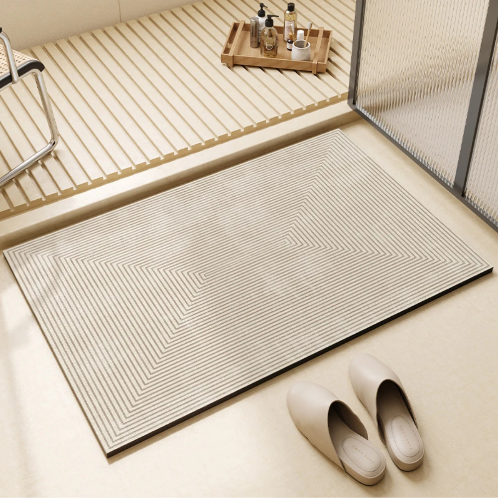 Lichte koffiekleurige geometri - Bamboo Bath Mat recensie en prijs