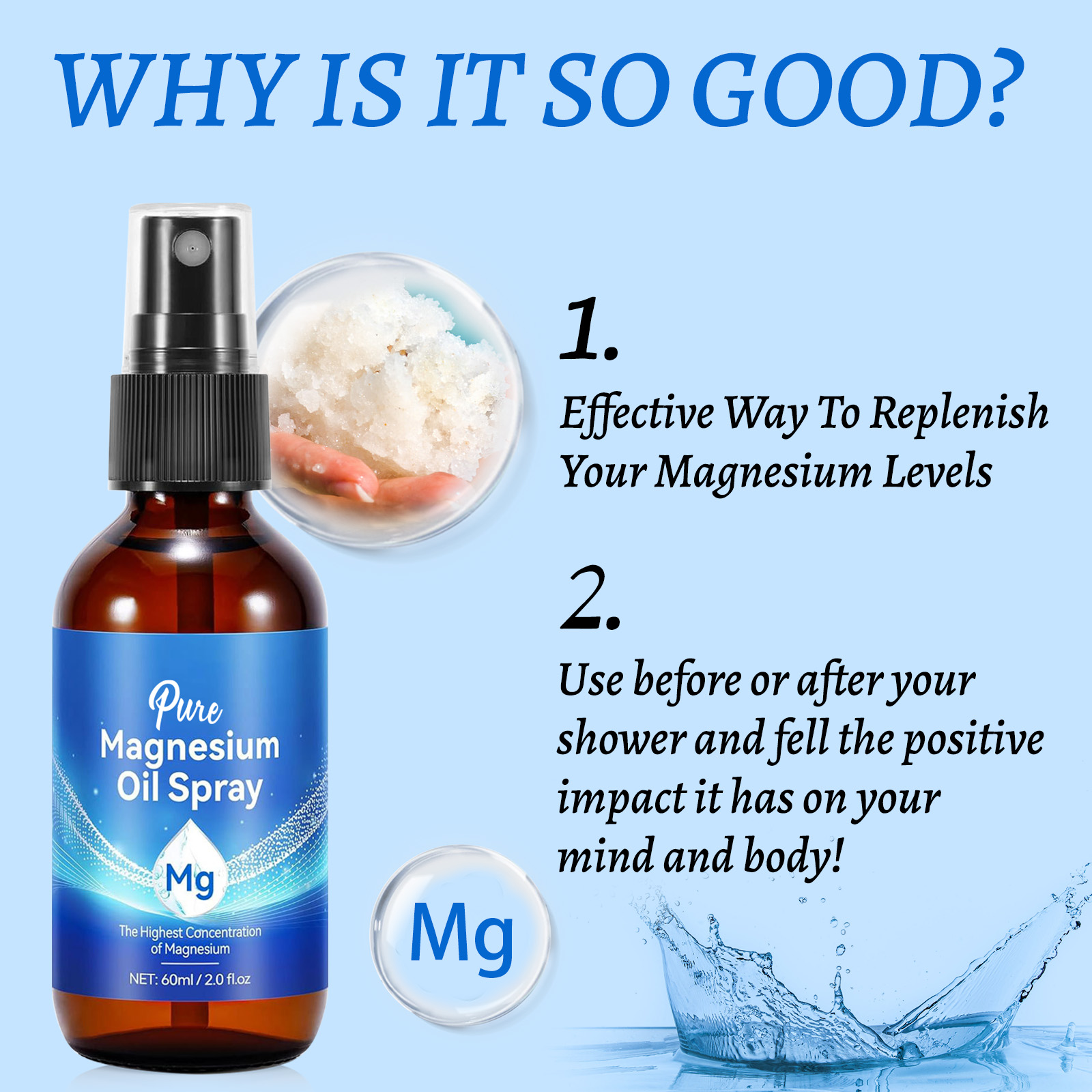 Natuurlijke magnesiumolie 60 m - Bath Salts Magnesium recensie en prijs